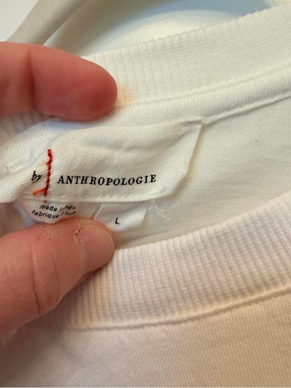 Anthropologie Crochet Sleeve Ruffle Hem Top - Cream - Picture 3 of 4